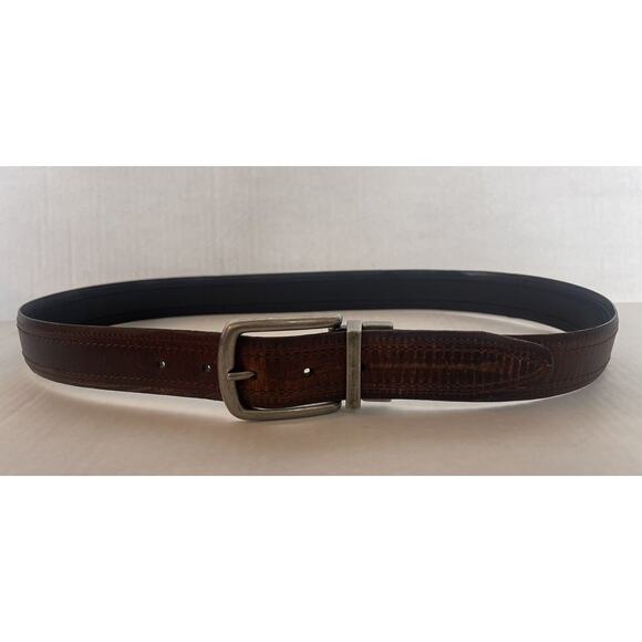 Columbia Mens Two-In-One Reversible Belt 36/90 Genuine Leather Brown Black - Picture 1 of 7